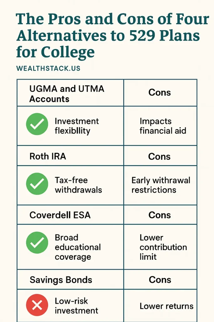 The Best 529 Plan Alternatives for Smarter College Savings: 6 Smart Options That Could Save You Money 2 Best 529 Plan Alternatives Pros and Cons