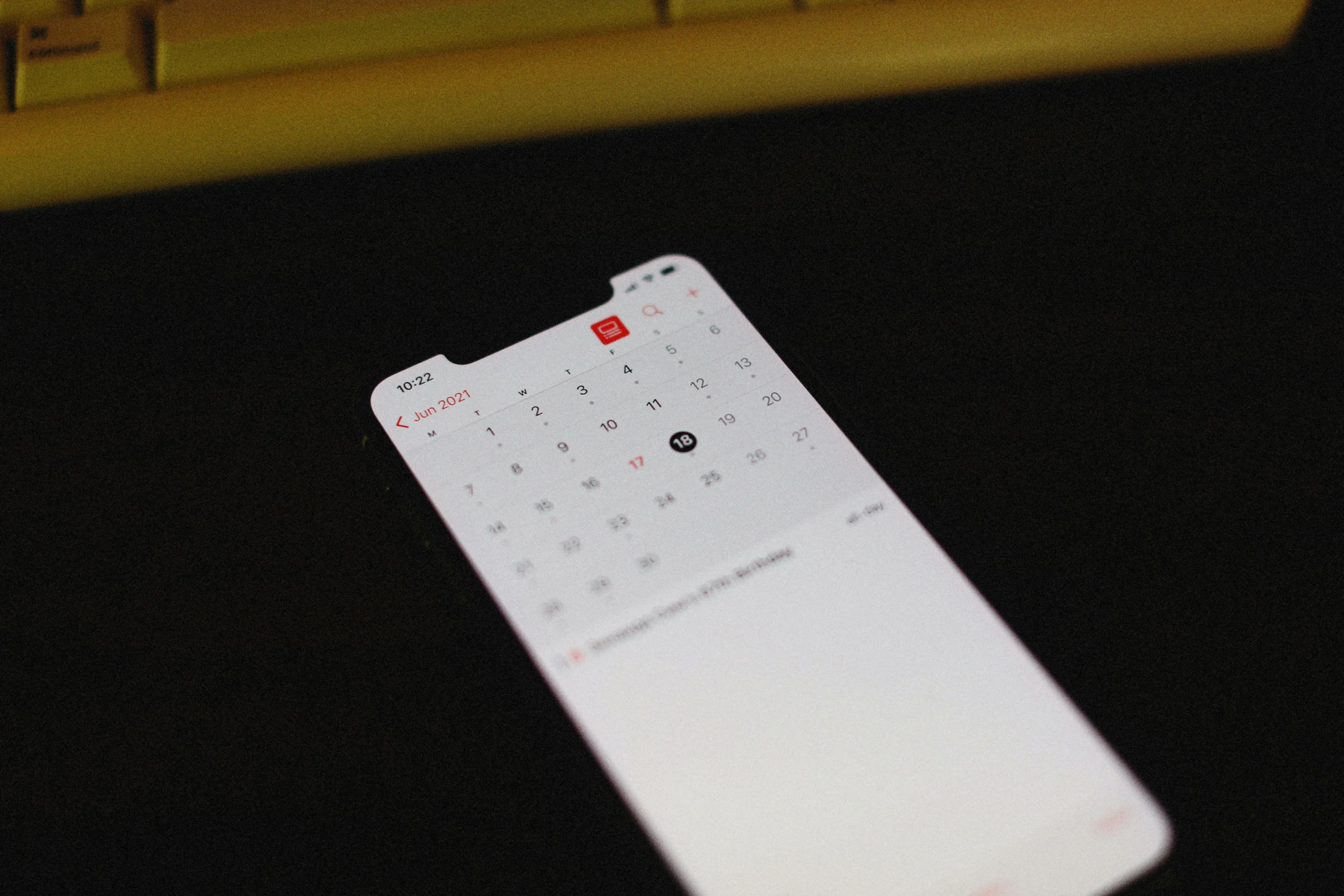 Chase 5% Bonus Categories Q4 2026: How to Maximize Rewards Like a Pro 2 Chase 5% bonus categories — Smartphone with illuminated calendar app screen on a dark background, June 2021 visible.