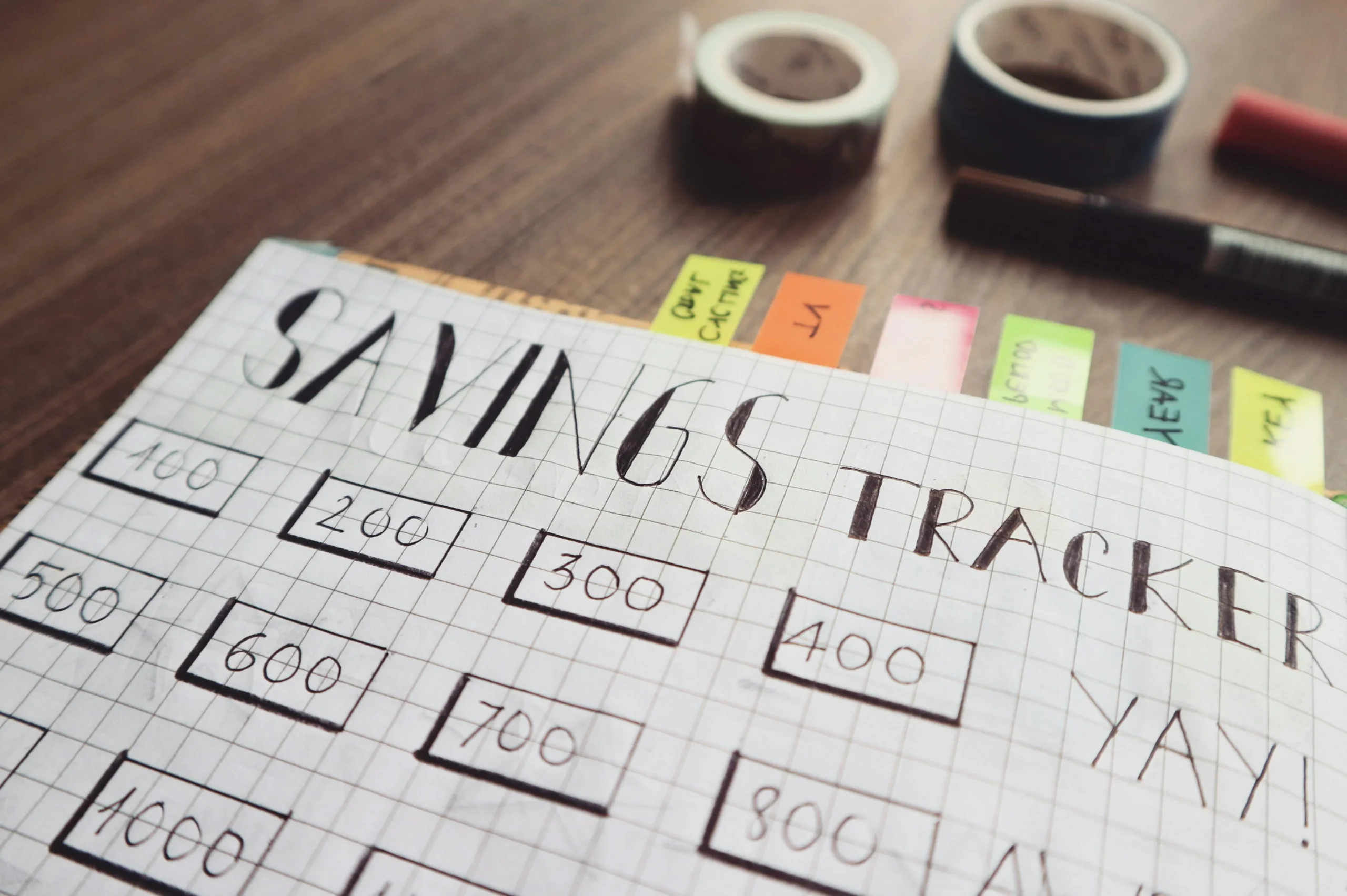 I bond rates 2026: Ultimate Guide to Maximize Returns 2 I bond rates 2026: Close-up of a handmade savings tracker with colored tabs on a wooden table, ideal for financial planning v